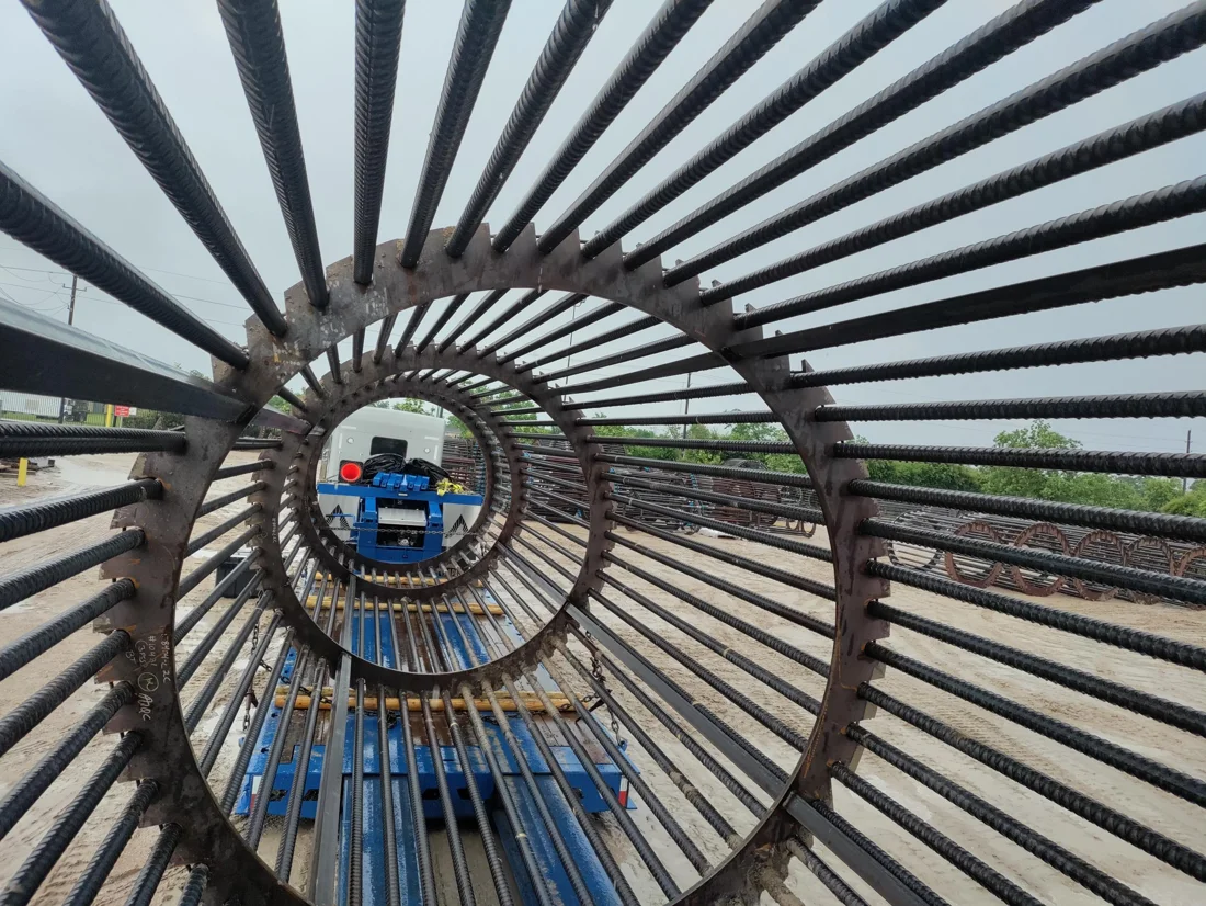 Galvanized anchor bolt cage fabricated by Madden Bolt