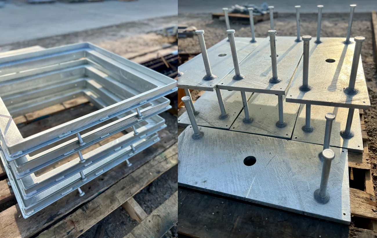 Steel embeds and embedded plates fabricated by Madden Bolt
